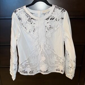 Maje White Lace Blouse